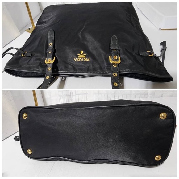 Authentic PRADA Tessuto Nylon Saffiano Tote Black - Picture 5 of 14